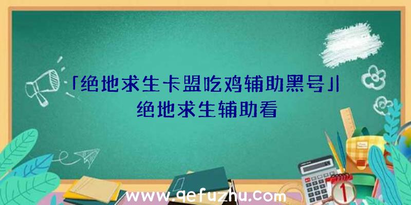 「绝地求生卡盟吃鸡辅助黑号」|绝地求生辅助看